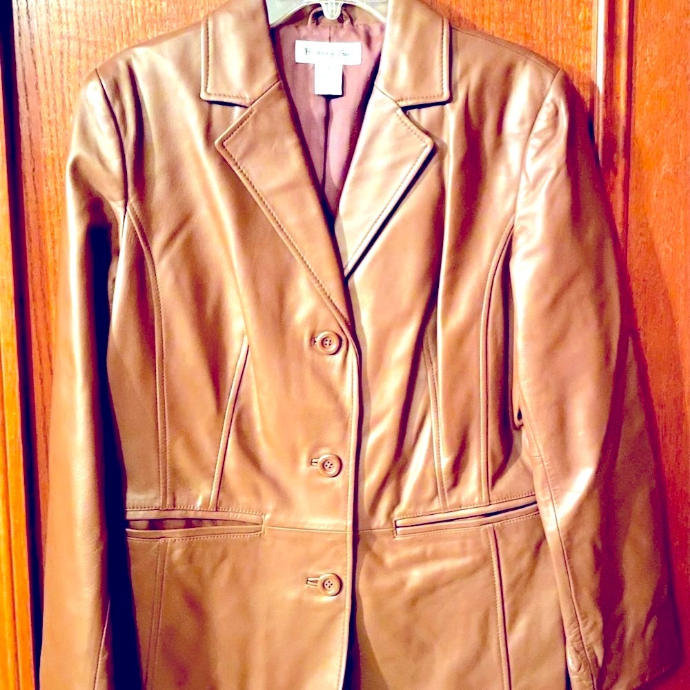 Preston York Brown Lamb skin jacket sz M